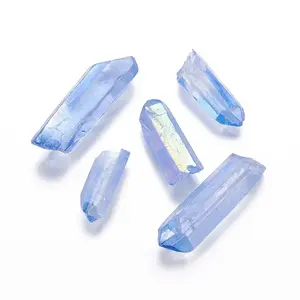 Electroplate Natural Quartz Crystal Beads