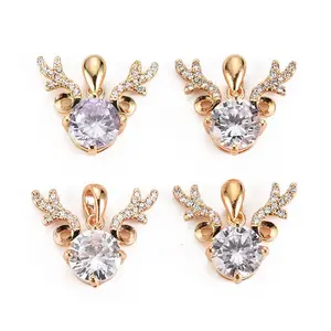 Brass Micro Cubic Zirconia Pendants