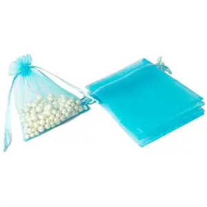 100Pcs Rectangle Organza DIY Craft Drawstring Bags