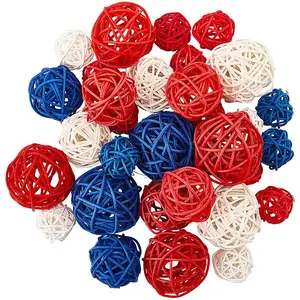 32Pcs 9 Styles Wicker Rattan Balls