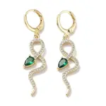 Golden Brass Dangle Leverback Earrings