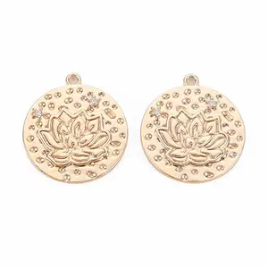 Brass Micro Pave Clear Cubic Zirconia Pendants