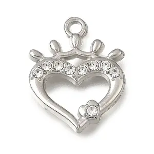 Alloy Micro Pave Clear Cubic Zirconia Pendants