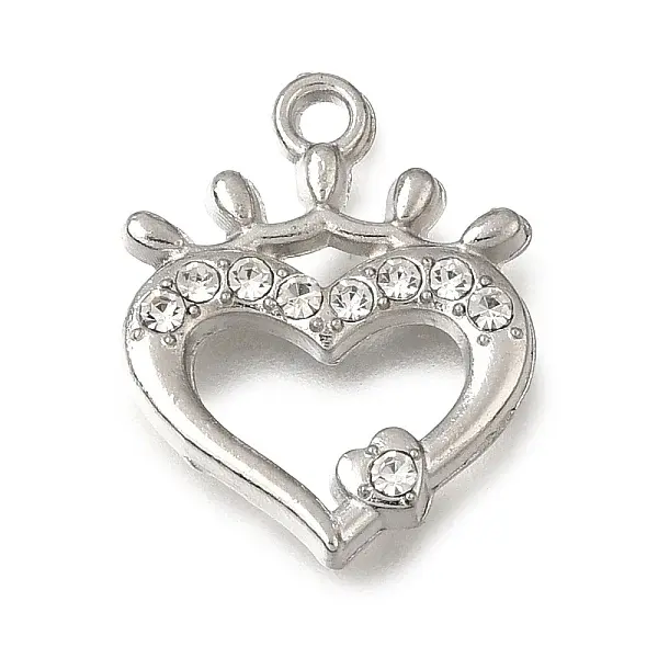 Alloy Micro Pave Clear Cubic Zirconia Pendants