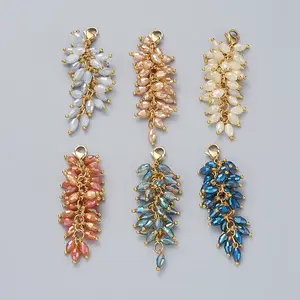 Electroplate Glass Cluster Beads Pendants