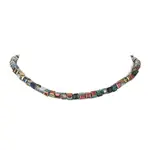 Glass Cube Beaded Necklace with 304 Stainless Steel Clasps