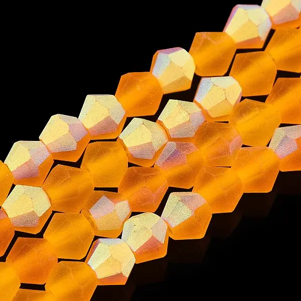 Imitate Austrian Crystal Bicone Frosted Glass Beads Strands