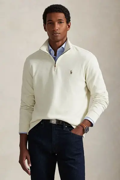 Bavlnený sveter Polo Ralph Lauren 40/1 DBL KNIT JACQ