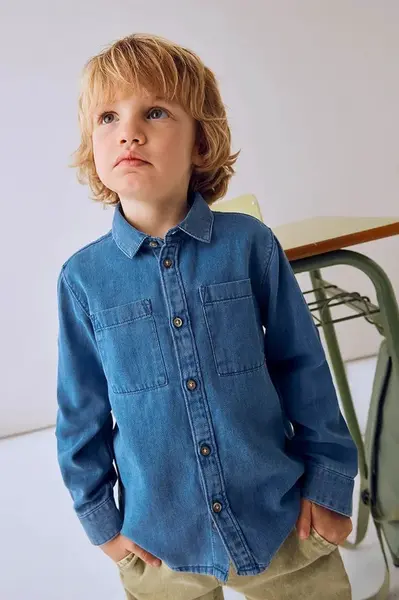 Dětská riflová košile Mayoral modrá barva, 4126