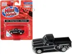 1976 Chevrolet Stepside Pickup Truck Midnight Black with White Stripes 1/87 (HO) Scale Model Car by Classic Metal Works