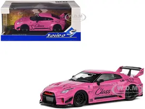 2019 Nissan GT-R (R35) LB-Silhouette Works RHD (Right Hand Drive) Pink with Graphics 1/43 Diecast Model Car by Solido