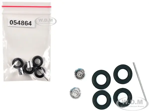 Rear Wheelset Planetary Chrome 1/87 (HO) Plastic Model by Promotex