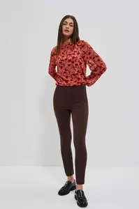 Hladké kalhoty - hnědé