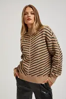 Marisse Beige And Black Striped Sweater