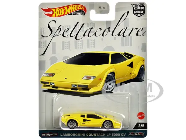Lamborghini Countach LP 5000 QV Yellow "Spettacolare" Series Diecast Model Car by Hot Wheels