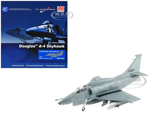 Douglas A-4M Skyhawk Aircraft "VMA-131 Diamondbacks" (1993) United States Marines "Air Power Series" 1/72 Diecast Model by Hobby Master