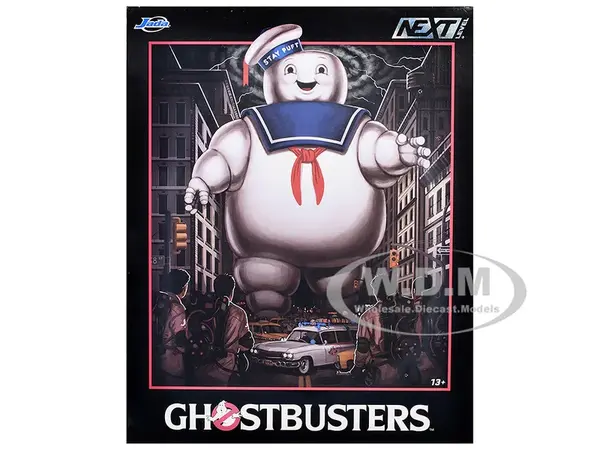 "Ghostbusters" 6" Stay Puft Marshmallow Man Figure with Nano Ecto-1 Car Diorama Set "Ghostbusters" (1984) Movie "Next Level" Series Model by Jada