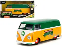 1961 Volkswagen Bus "Teenage Mutant Ninja Turtles" Green and Yellow with White Interior "Hollywood Rides" Series 1/32 Diecast Model Car by Jada