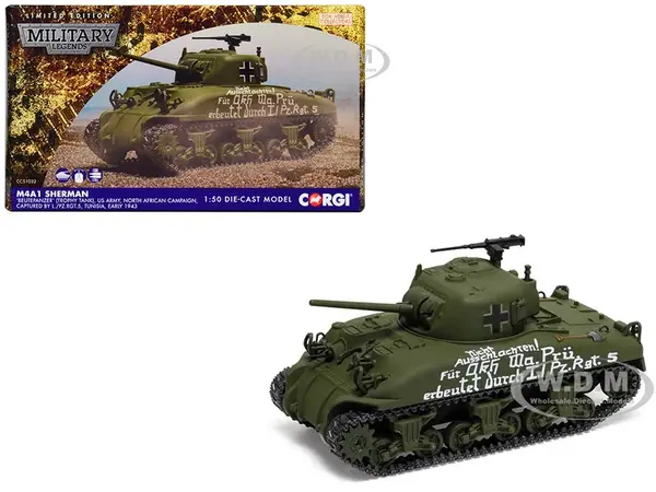 M4A1 Sherman Medium Tank "BeutePanzer (Trophy Tank) US Army North African Campaign Captured by L./PzRgt 5 Tunisia" (1943) German Army "Military Legen