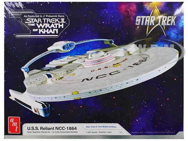 Skill 2 Model Kit U.S.S. Reliant NCC-1864 Space Craft "Star Trek II The Wrath of Khan" (1982) Movie 1/537 Scale Model by AMT