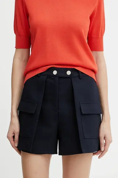 Kraťasy Morgan SHONAU dámské, tmavomodrá barva, high waist, SHONAU