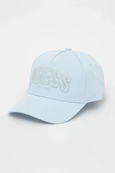Kšiltovka Guess INES dámská, modrá barva, hladká, W5GZ15 WEGD0
