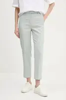 Kalhoty Abercrombie & Fitch dámské, zelená barva, jednoduché, high waist, KI156-5067