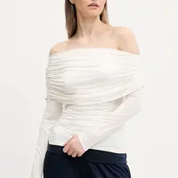 Halenka Abercrombie & Fitch dámská, béžová barva, hladká, KI139-5204