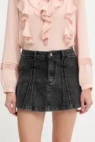 Džínová kalhotová sukně Answear.LAB dámská, černá barva, hladká, high waist