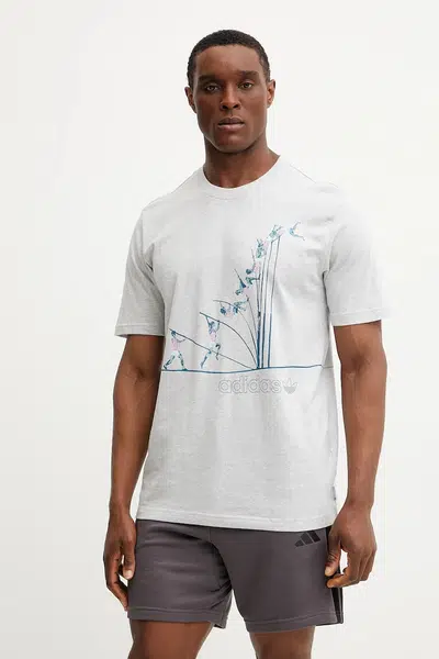 Bavlněné tričko adidas Originals Q12 TS Pole šedá barva, s potiskem, JP2666