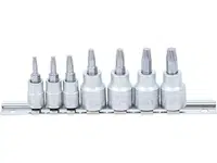 BGS Technic BGS 7098 Zástrčné hlavice 1/4" a 3/8" pro poškozené šrouby T10 ÷ T40 (Sada 7 d