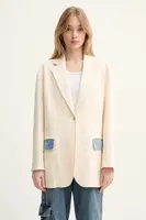 Sako Moschino Jeans béžová barva, 0508 3717