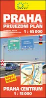 Praha průjezdní plán 1:65 000 + Praha Centrum 1:15 000