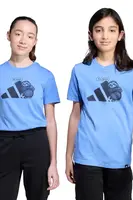 Dětské bavlněné tričko adidas fialová barva, s potiskem, JV5252