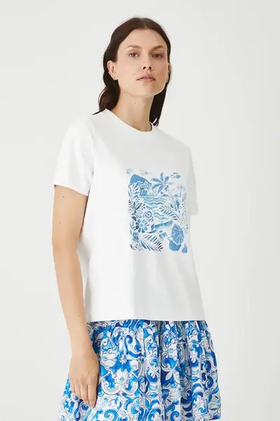 Bavlněné tričko Medicine dámské, bílá barva