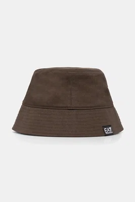 Bavlněný klobouk EA7 Emporio Armani hnědá barva, AF11989.7X000048