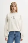 Mikina Calvin Klein Jeans dámská, béžová barva, LV047B234G