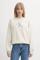 Mikina Calvin Klein Jeans dámská, béžová barva, LV047B234G