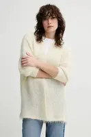 Svetr z vlněné směsi American Vintage dámský, béžová barva, lehký, BYM19BE25