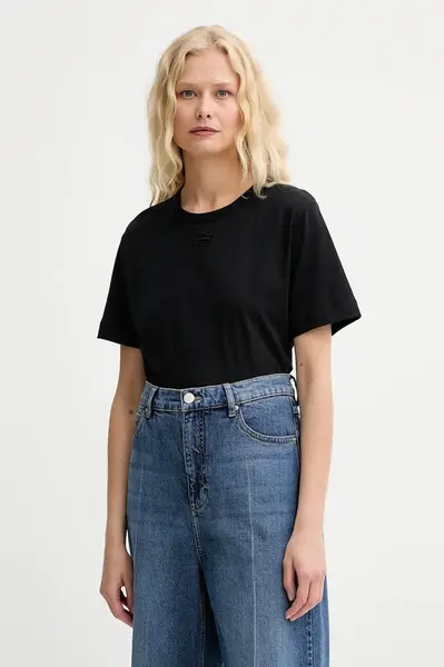 Bavlněné tričko MUNTHE TYLIE dámské, černá barva, 252110625260