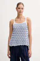 Bavlněný top United Colors of Benetton bílá barva, 1498EH01D