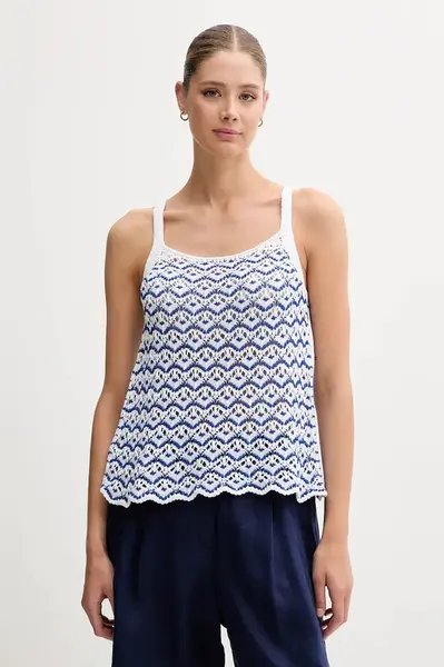 Bavlněný top United Colors of Benetton bílá barva, 1498EH01D