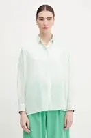 Košile Pepe Jeans dámská, zelená barva, relaxed, s klasickým límcem, PL305100
