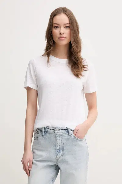 Plátěné tričko Calvin Klein bílá barva, K20K208248