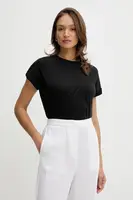 Bavlněné tričko Tommy Hilfiger dámské, černá barva, WW0WW47157