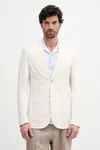 Sako s příměsí lnu Guess TYRON pánské, béžová barva, M5GN09 WH782