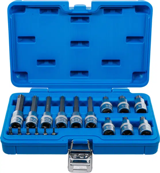 BGS technic Zástrčné hlavice TORX s otvorem 1/4" a 1/2", TT10-TT60, sada 18 dílů - BGS 5174