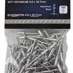 Trhací nýty hliník-ocel, 4,8 x 12,7 mm, s plochou hlavou, sada 100 ks - ASTA Velikost: 4.0x12.7 mm