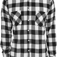 Kostkovaná Flanelová košile blk/wht