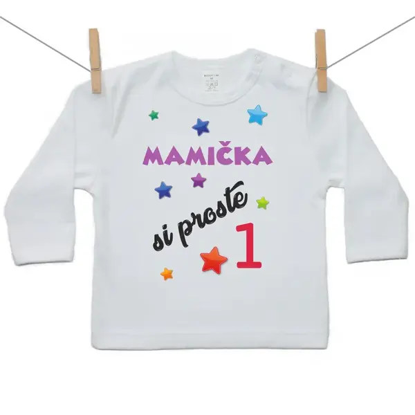 Boodyy Tričko s dlhým rukávom Mamička si proste 1 134 (8-9 rokov)